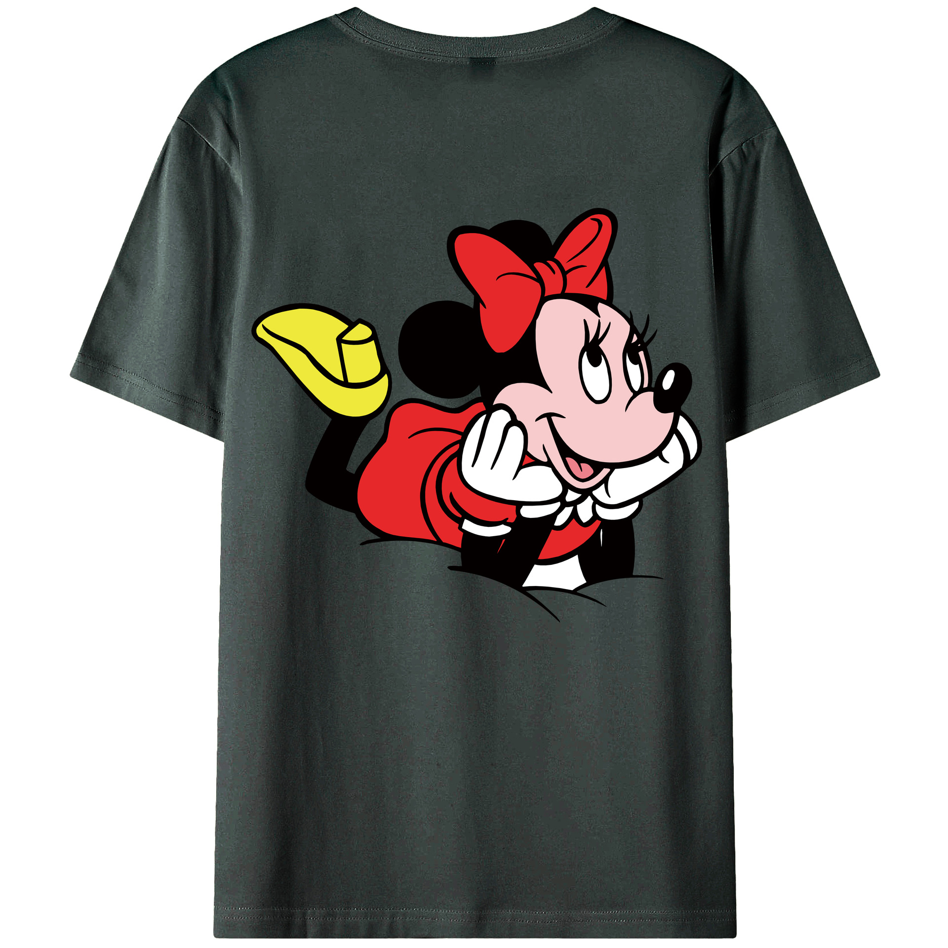 ミッキーマウス Mickey Mouse 綿100％ メンズ半袖Tシャツ（バックプリント） 通気性